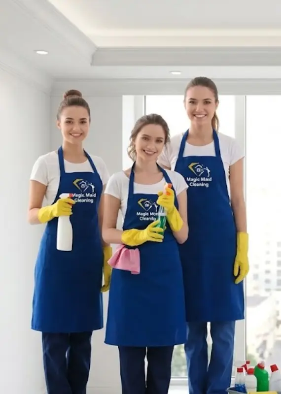 Magic Maid Cleaning team members in branded uniforms