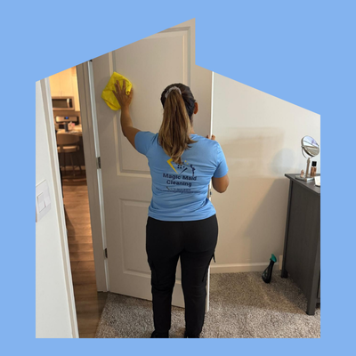 Magic Maid Cleaning team member doing Airbnb turnover cleaning