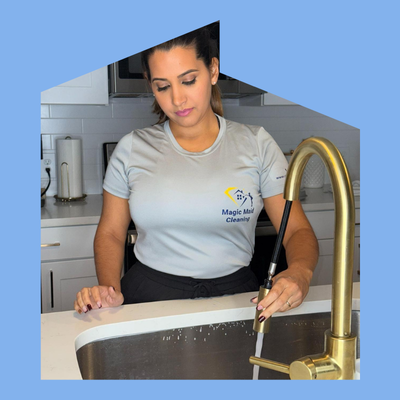 Magic Maid Cleaning team member doing deep cleaning