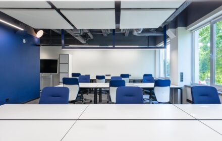 Professional office space presentable for client walk-throughs
