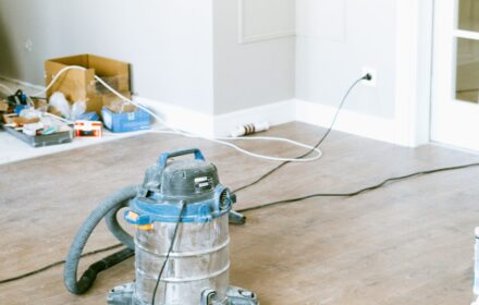 Rough clean phase after construction, tools and debris cleared before final detail