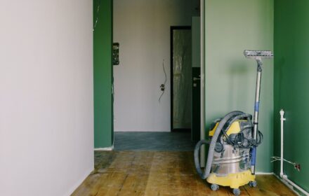 Removing construction dust from flooring during post-construction cleaning