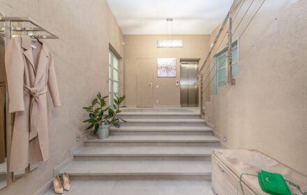 Clean apartment building lobby common area for property portfolio cleaning